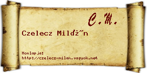 Czelecz Milán névjegykártya
